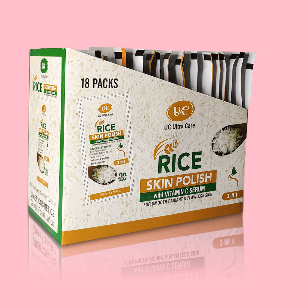 UC Rice Skin Polisher 3-in-1 Pack with Vitamin C Serum – Glowing & Smooth Skin Formula