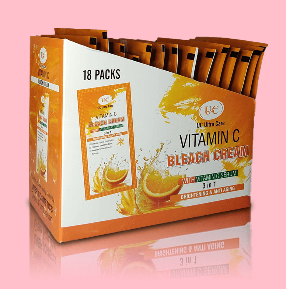 UC Vitamin C Bleach Cream – Front View with Serum & Activator