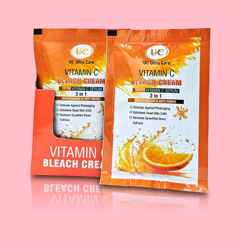 UC Vitamin C Bleach Cream – Front View with Serum & Activator